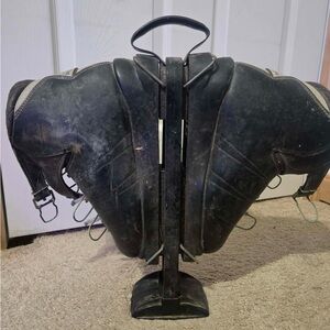 Vintage 1960's Rieker Ski Boots Black Leather Metal Buckle  Germany